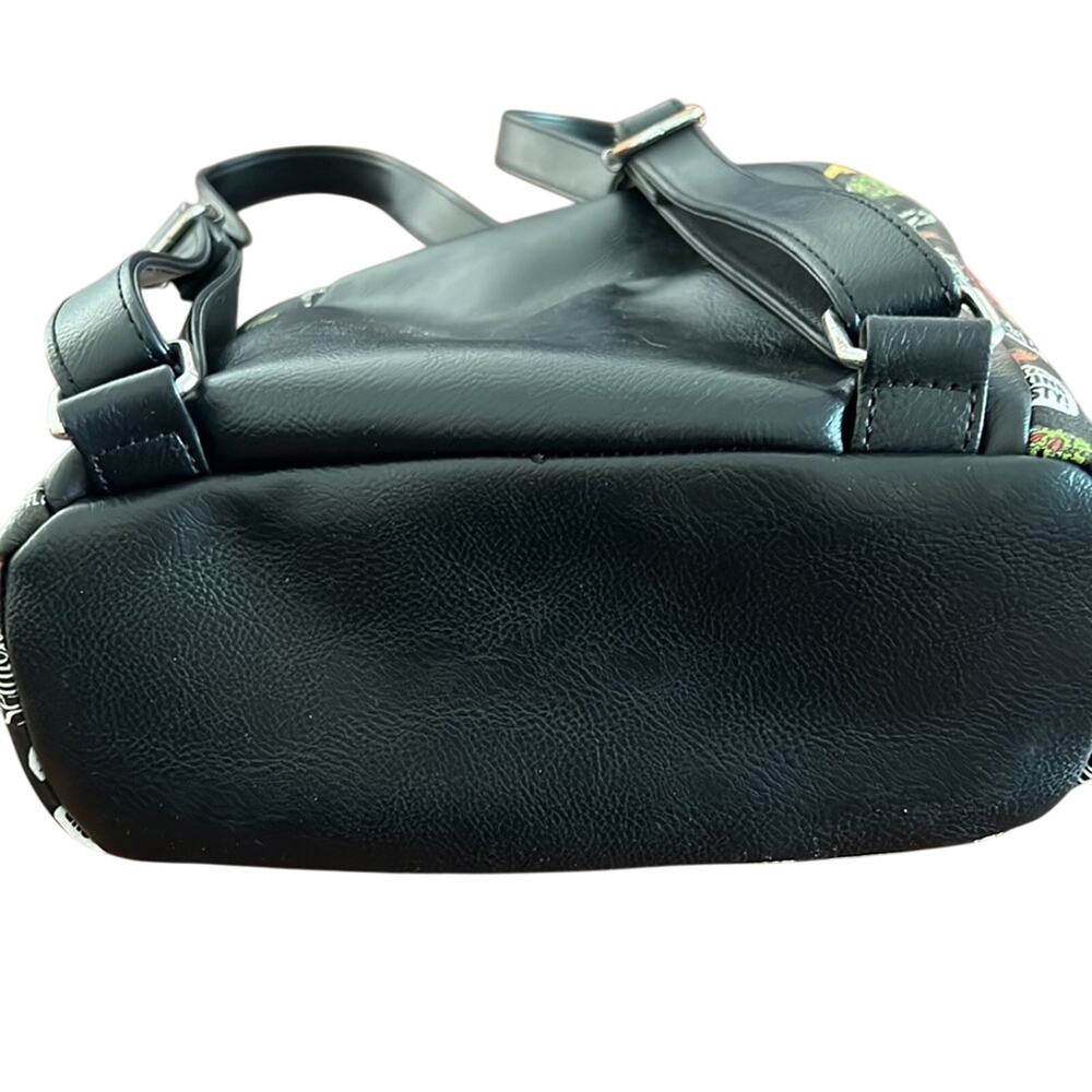 Funko Seinfeld Black Food Print Backpack Purse Faux Leather - Picture 7 of 12